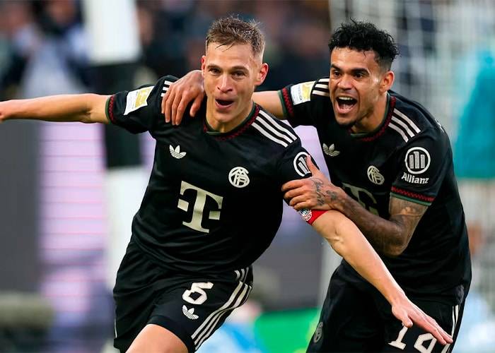Con Lucho Díaz todo el partido, Bayern Múnich goleó 3×0 al Borussia Mönchengladbach en la Bundesliga
