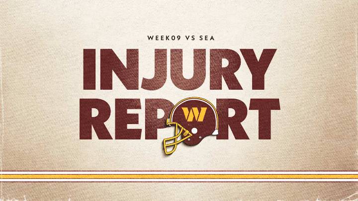 Commanders vs. Seahawks Week 9 injury report