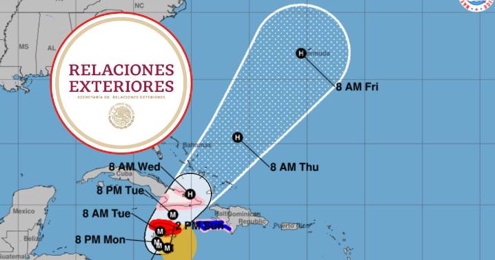 Por huracán Melissa la SRE dará atención consular a mexicanos que se encuentren en Jamaica