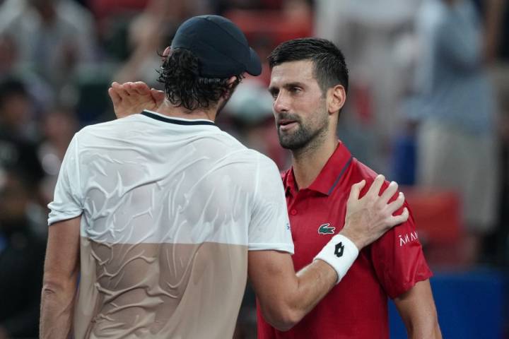 Family affair: 204th-ranked Vacherot stuns Djokovic and will face cousin in Shanghai final