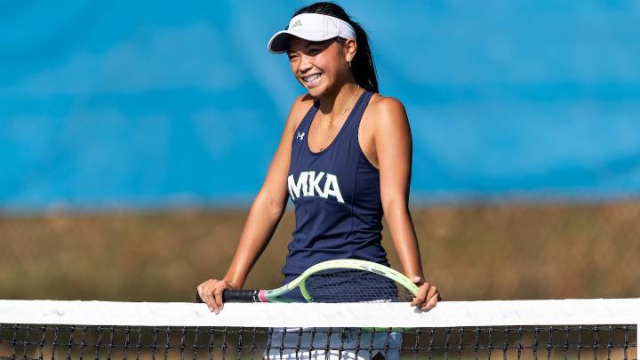Nina Abalos joins N.J. girls tennis royalty with third straight state singles title