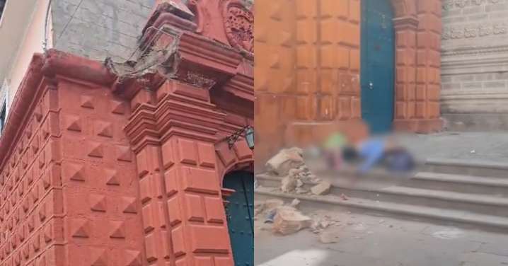 Tragedia en Ayacucho: Cornisa de iglesia cae y deja una persona fallecida y varios heridos