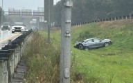 Two-car crash smashes guardrail, slows traffic on Route 11 in Austintown