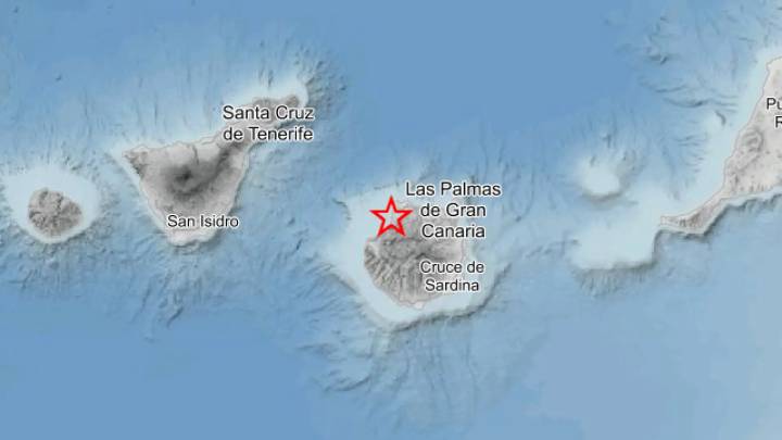 Detectados seis terremotos en el norte de Gran Canaria, uno de magnitud 2,2