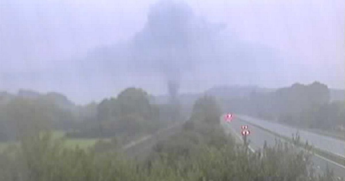 Live M5 traffic as HGV and electric vehicle fire close motorway