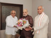 Gujarat Governor Devvrat, CM Patel extend wishes to Amit Shah