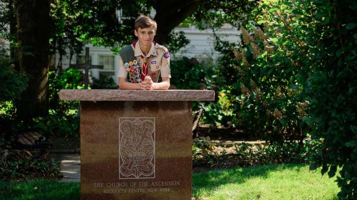 Christian Carbonaro, of Rockville Centre, helped create an altar for the ages