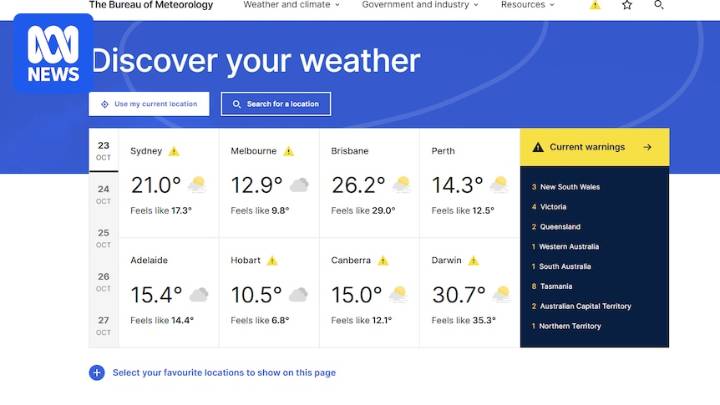 Federal politics live: Bureau of Meteorology told to make changes after new website faces backlash