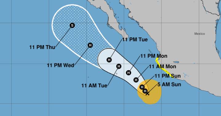 Tropical Storm Priscilla forms in the Pacific. Maps show its path.