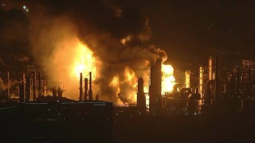 Massive fire erupts at Chevron refinery in Southern California near Los Angeles