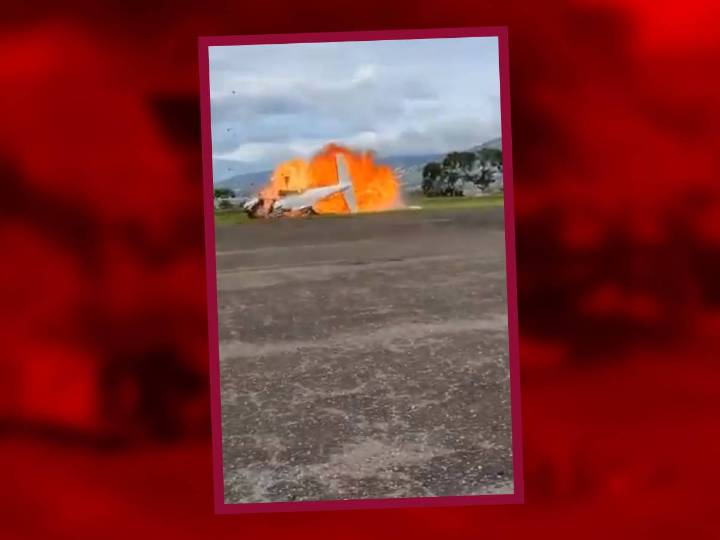 VIDEO: Explosión e incendio tras caída de avión en Paramillo