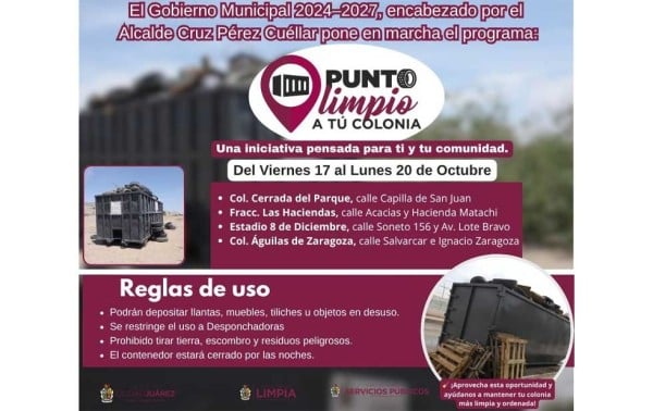 Promueve Limpia el manejo responsable de residuos con nuevos Puntos Limpios