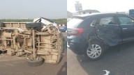 Navi Mumbai Airport Road Accident: First Mishap Reported after Inauguration; Vehicles Collide, Tempo Overturns