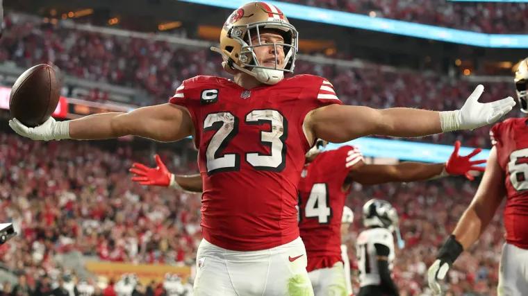 49ers' Christian McCaffrey earns jacket vs. Falcons on newly-created 'National Running Backs Day'