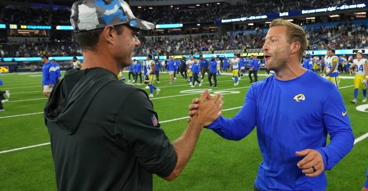 Sean McVay squares off against former DC Brandon Staley