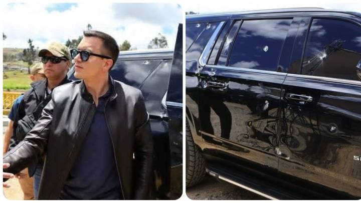 Presidente de Ecuador, Daniel Noboa, sale ileso tras ataque a piedras y palos contra su caravana