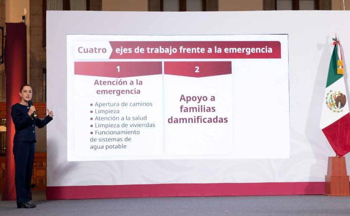 Sheibaum presenta cuatro ejes de trabajo para ayudar a los damnificados por lluvias
