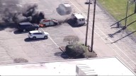 Waltham, MA parking lot fire seen on video, photos