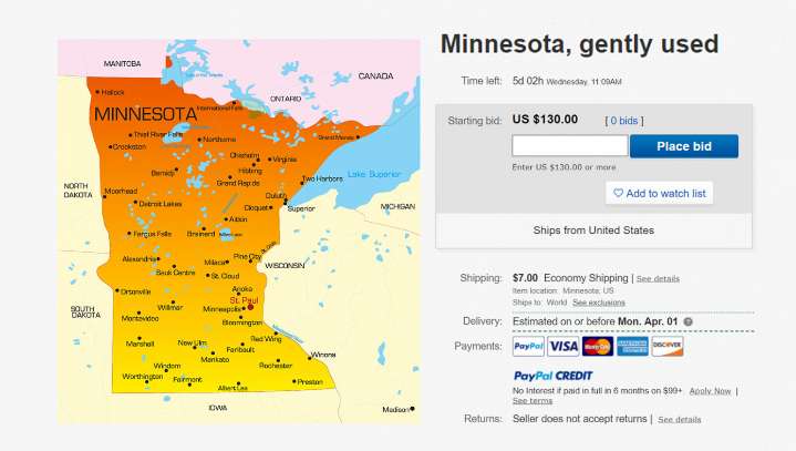 Amid Ilhan Omar Controversy, America Quietly Lists Minnesota On Ebay