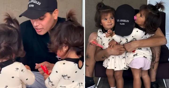 Así fue el primer fin de semana de Thiago Medina con sus gemelas tras recibir el alta médica