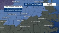 Frost advisory in effect for central NC through Friday morning