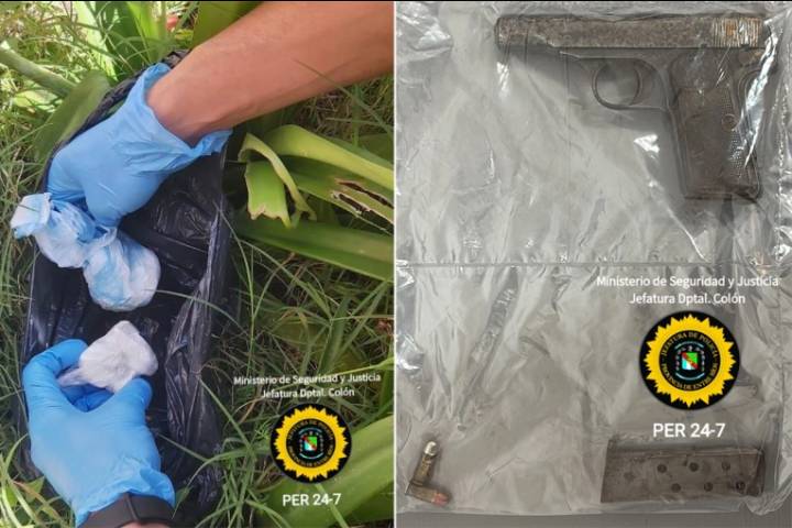 Encontraron un arma y cocaína en el patio de una escuela entrerriana