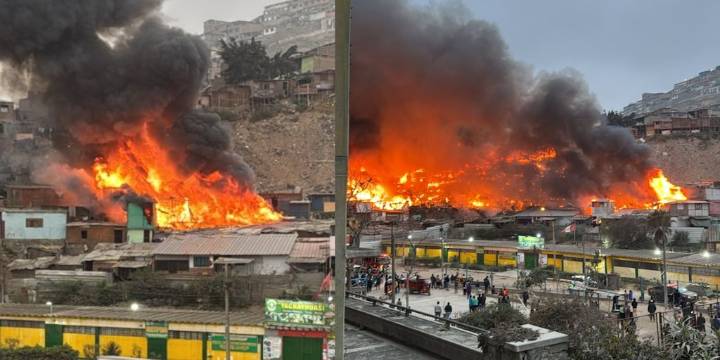 Incendio en Pamplona Alta EN VIVO: fuego arrasa viviendas en al menos tres cuadras de San Juan de Miraflores