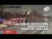 Overturned tractor trailer crash in Maryland shuts down I-495 lanes, driver hospitalized