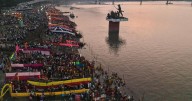 Photos of Hindu devotees celebrating Chhath festival in India