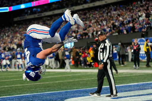 Cam Skattebo anota 3 veces y Jaxson Dart brilla en triunfo sorpresivo de Giants, 34
