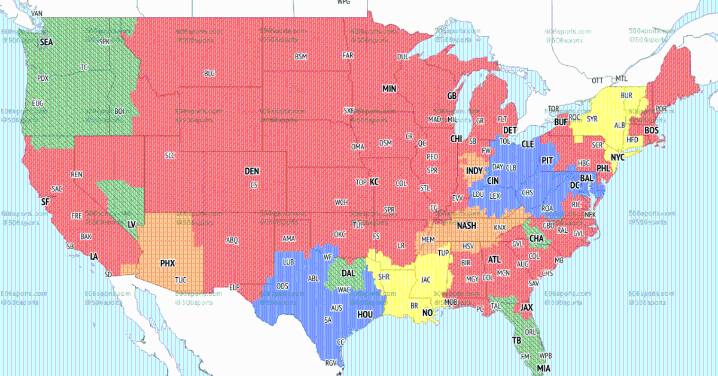 Broncos at Eagles TV broadcast map for Week 5