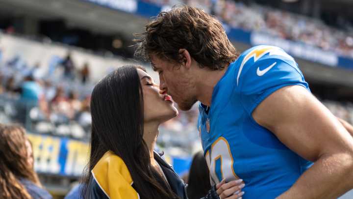 Justin Herbert and Madison Beer share sweet moment on sideline after Los Angeles Chargers star and musician went public