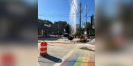 Geyser erupts at busy Midtown intersection as crews work on sewer repairs