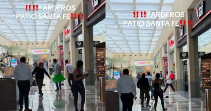 VIDEO: Presuntos farderos golpean a guardia en plaza comercial de Santa Fe en CDMX
