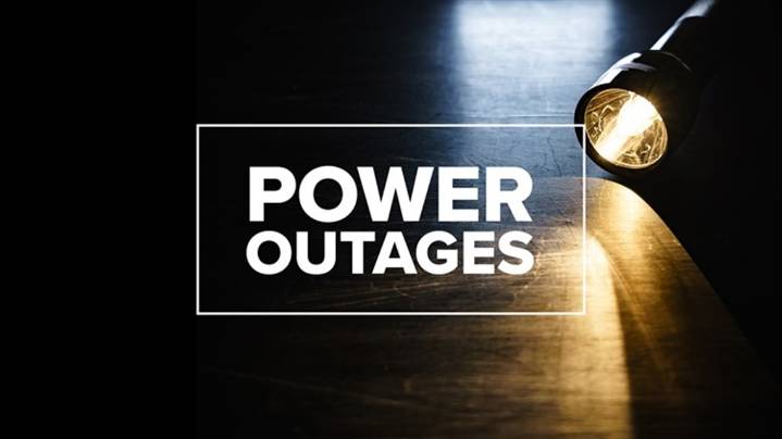 Power outages across the area due to heavy rain and wind
