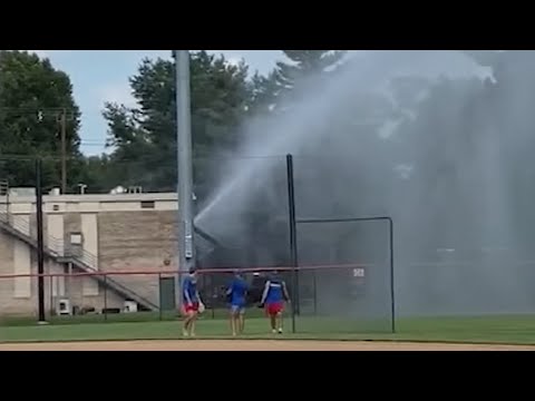 Maryland firefighters charged after flooding baseball field