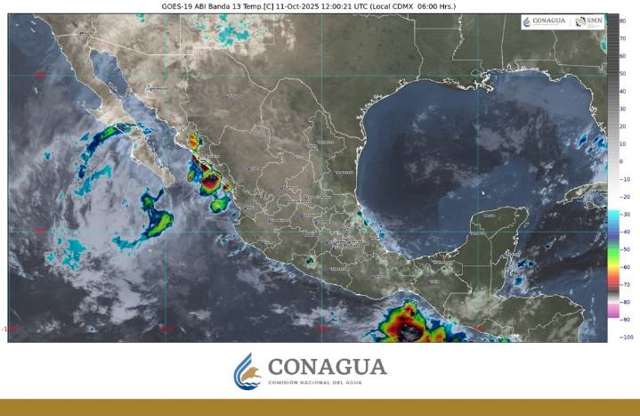 Raymond se localiza esta mañana a 175 km al sur-sureste de Cabo San Lucas, Baja California Sur