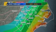 A few showers today, much cooler tomorrow