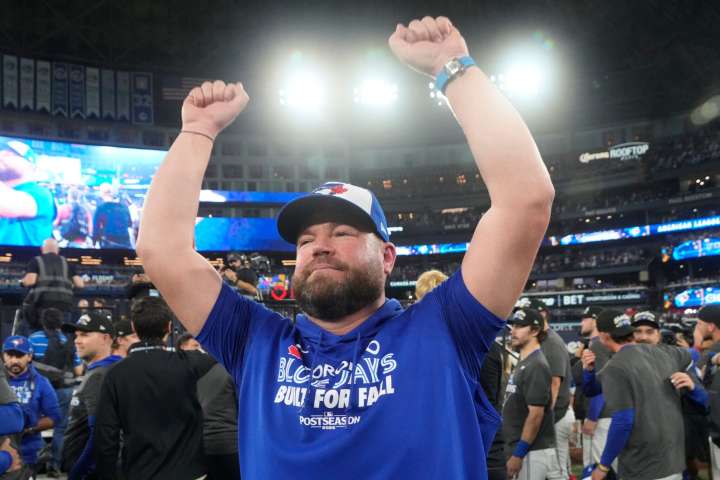 John Schneider was the life of the party after Toronto Blue Jays clinched World Series berth
