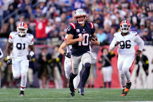 Drake Maye lanza tres pases de anotación y los Patriots se imponen 32