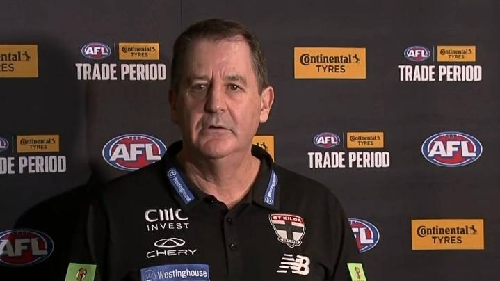 St Kilda coach Ross Lyon shuts down press conference after questions about Leek Aleer trade backflip