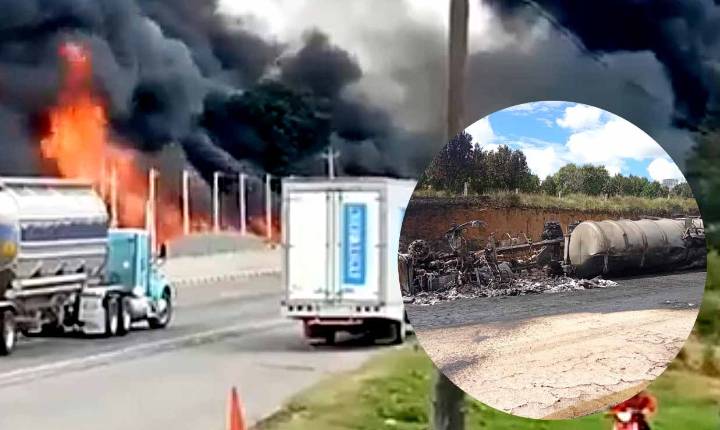 Explosión de pipas obliga a cierre total en la autopista México