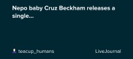 Nepo baby Cruz Beckham releases a single...: ohnotheydidnt