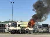 Street sweeper catches fire in Steinbach early Thursday evening