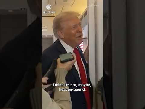 "I think I’m not, maybe, heaven-bound,” President Trump tells reporters aboard Air Force One #shorts