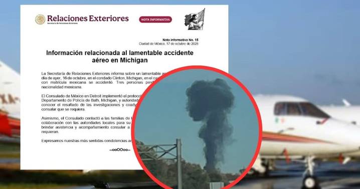 SRE confirma la muerte de tres mexicanos en accidente de avioneta en Michigan; pilotos y personal realizaban vuelo de prueba tras mantenimiento