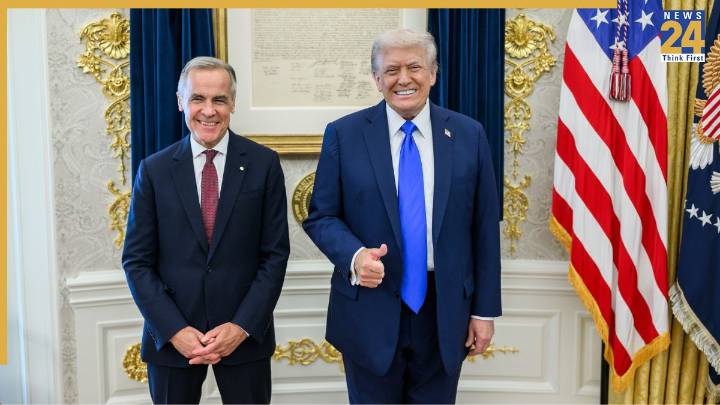 Canadian PM Mark meets Trump, jokes 'I wore red for you'