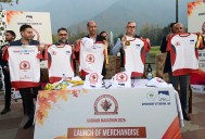 CM Omar Abdullah unveils Kashmir Marathon merchandise, invites runners, fitness enthusiasts & all interested to join Nov 2 event