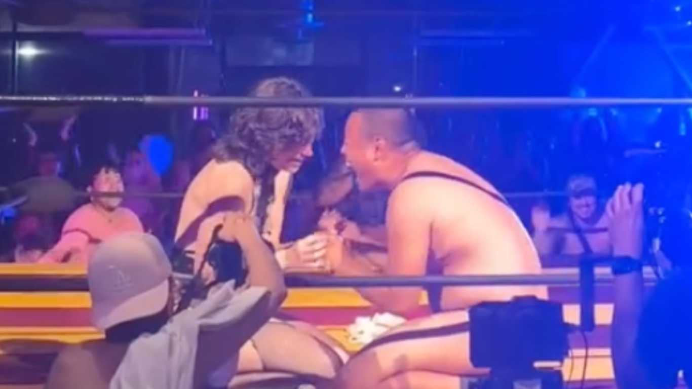 Trans wrestler goes viral after surprising partner with proposal during match