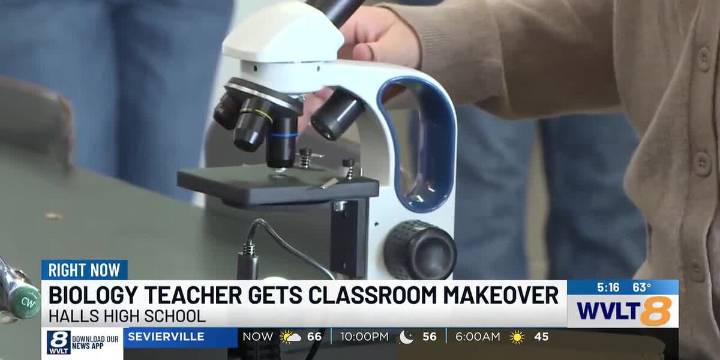 Halls High School biology teacher gets major classroom makeover